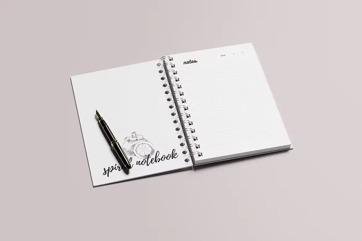 موکاپ دفتر سیمی و فنری — تصویر ۳