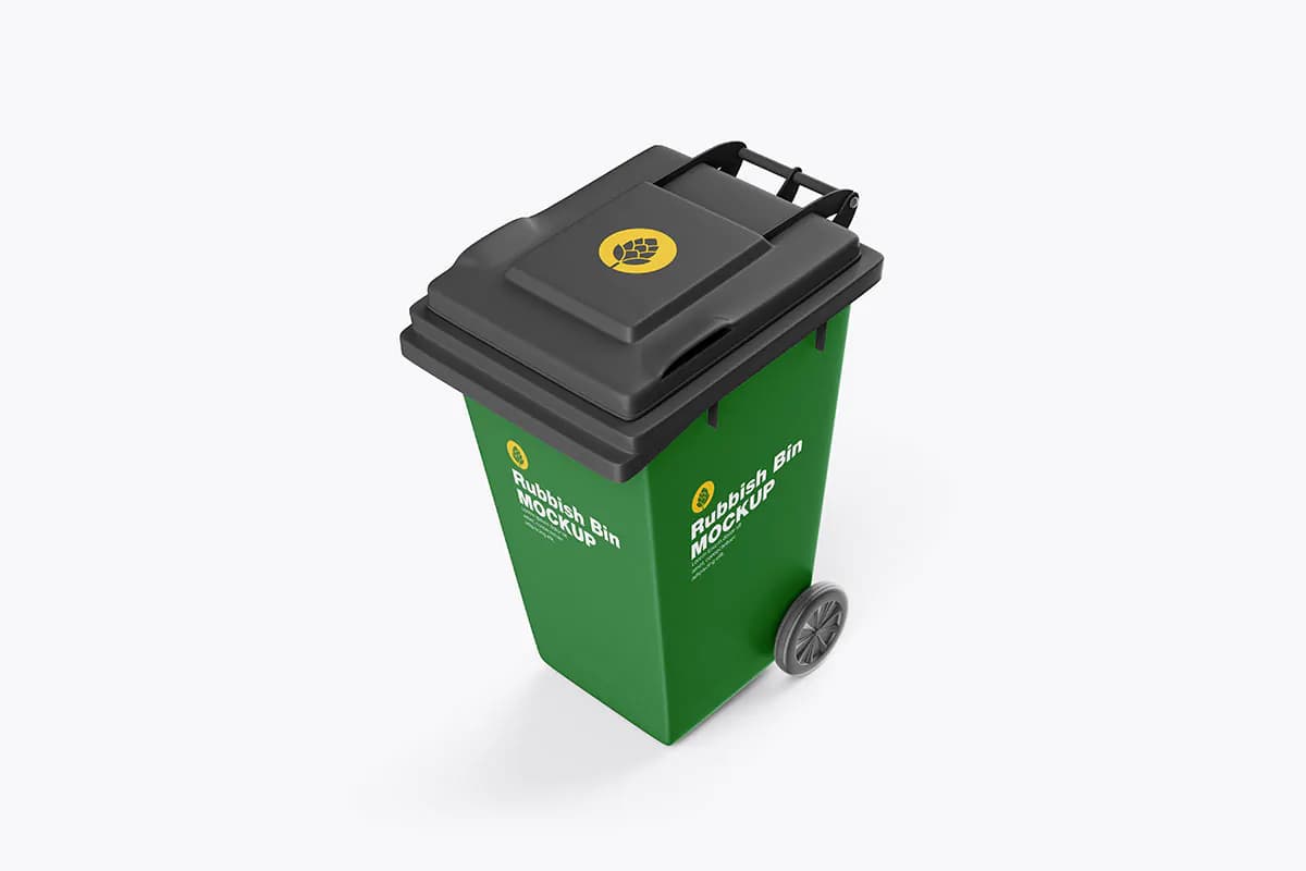 موکاپ سطل آشغال چرخ دار پلاستیکی — تصویر ۶