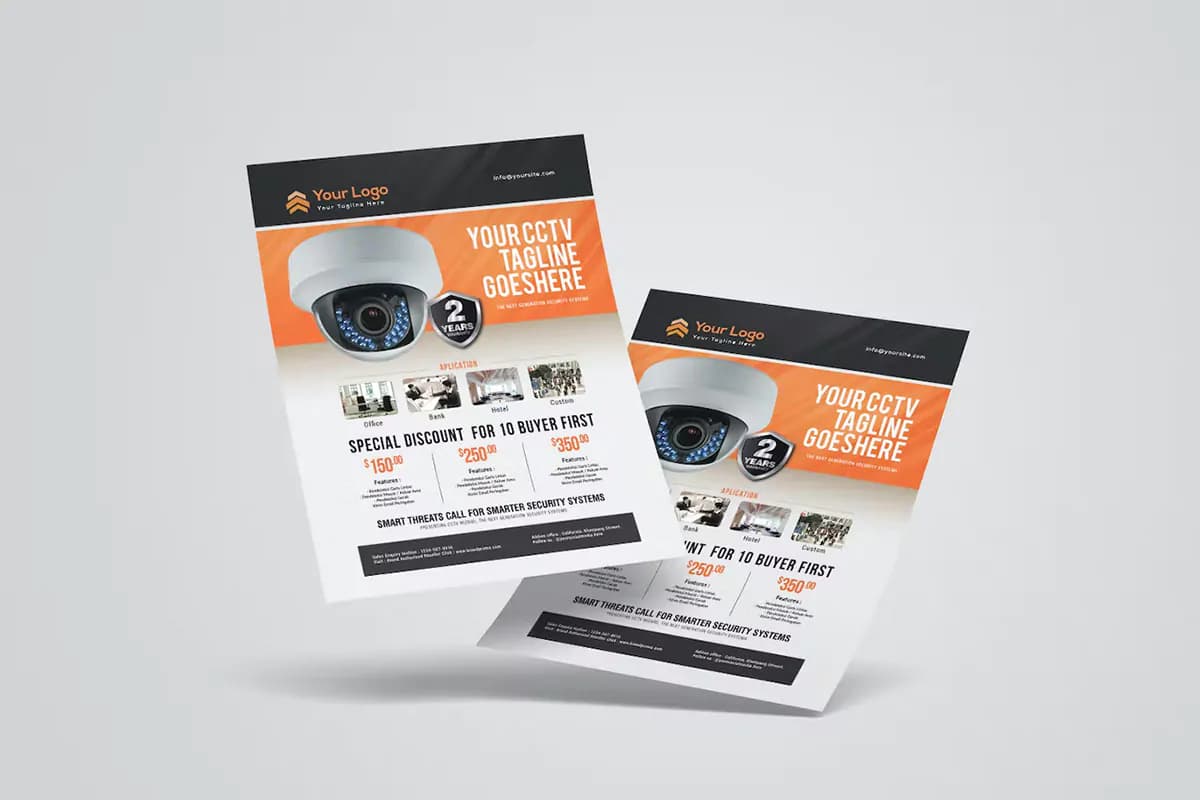 طرح تراکت تبلیغاتی دوربین مدار بسته — تصویر ۲