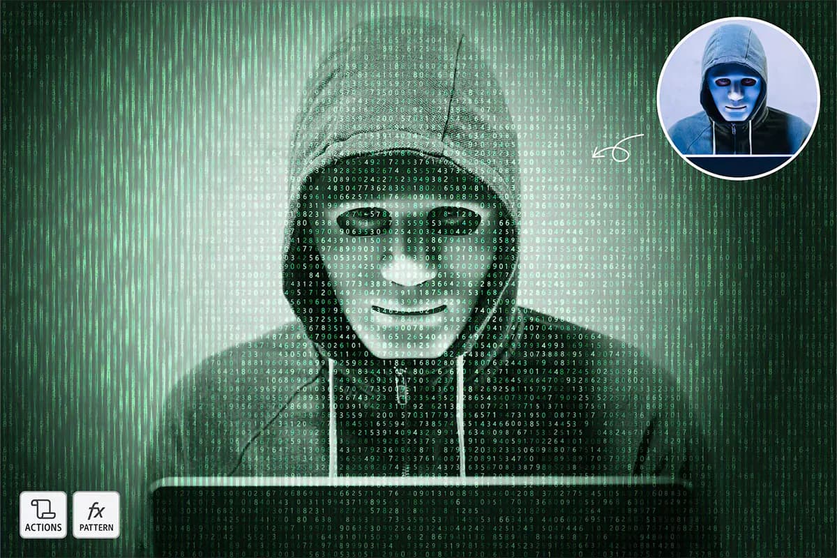 اکشن فتوشاپ افکت هکر