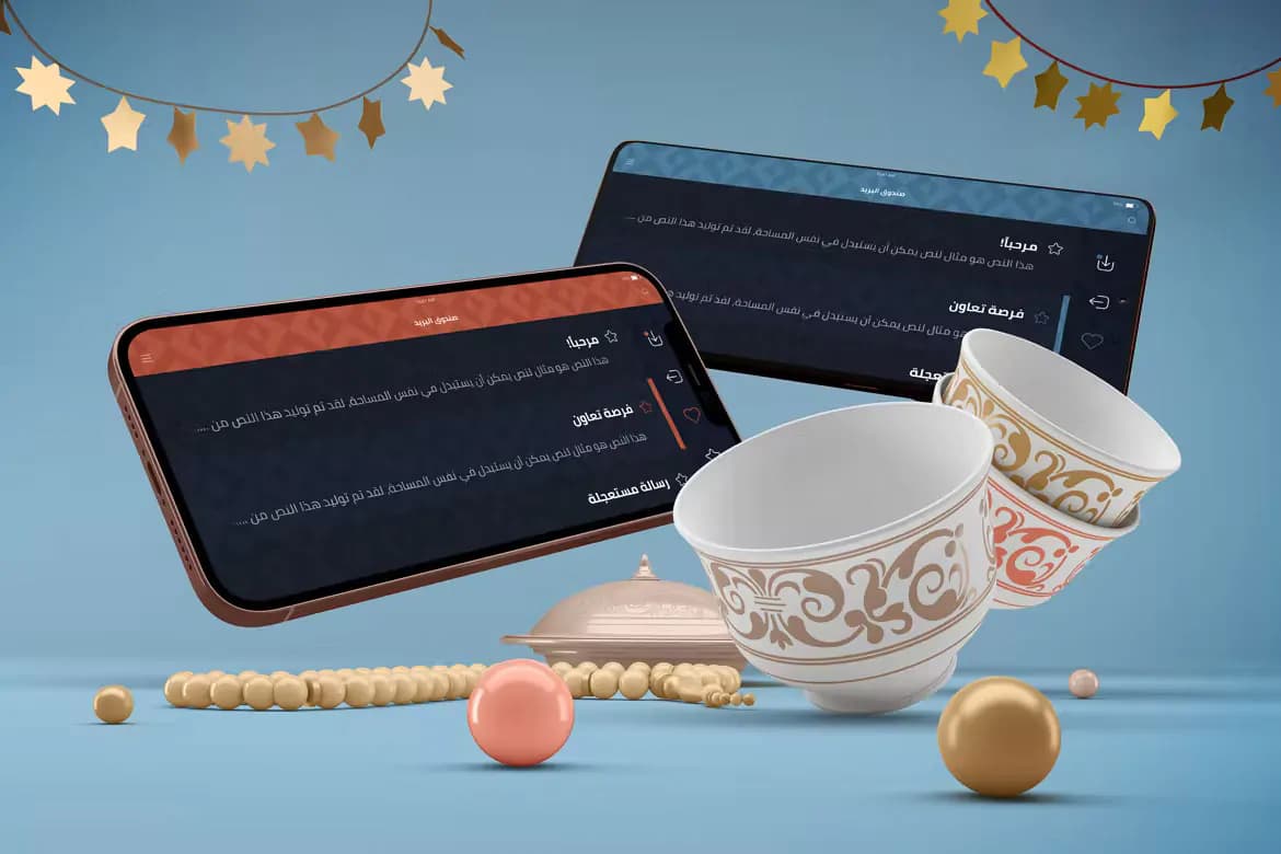 موکاپ گوشی آیفون و اندروید اسلیمی — تصویر ۳