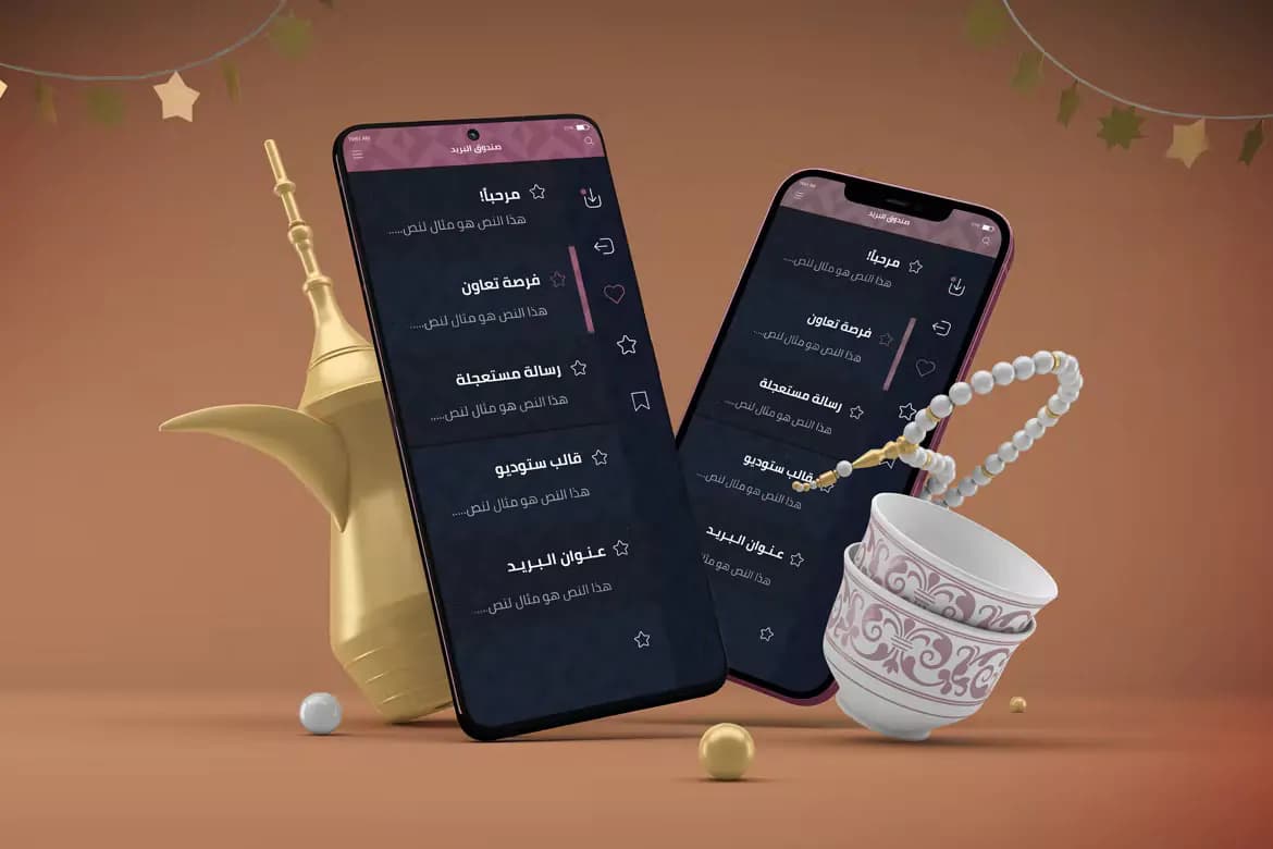 موکاپ گوشی آیفون و اندروید اسلیمی — تصویر ۴