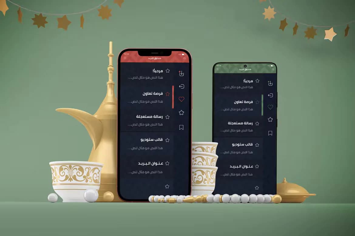 موکاپ گوشی آیفون و اندروید اسلیمی — تصویر ۸