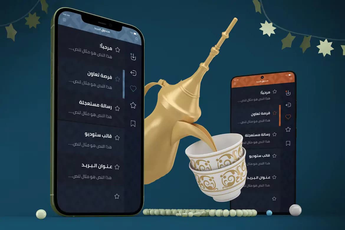 موکاپ گوشی آیفون و اندروید اسلیمی — تصویر ۲