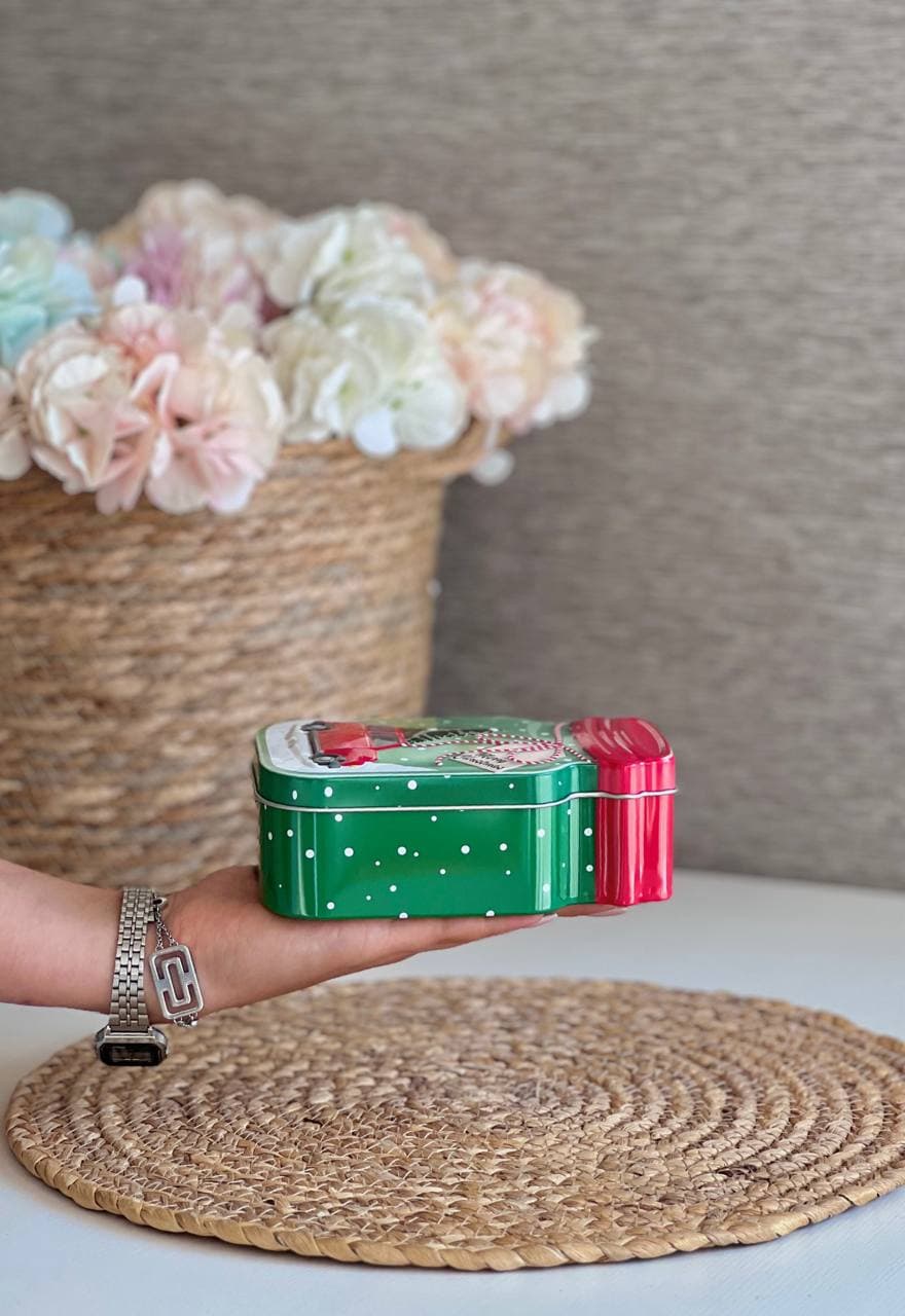 قوطی فلزی کریسمسی برجسته طرح بانکه کد 1-413 — تصویر ۶