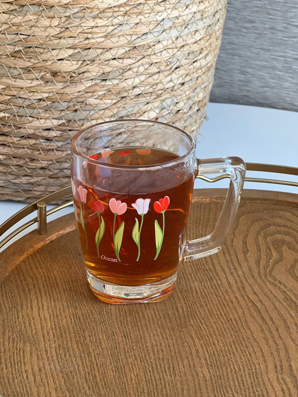 لیوان دسته دار اوشن 320 میل- طرح لاله قرمز کد 3 – دونه ای — تصویر ۲