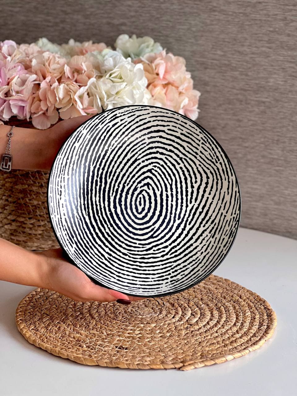 بشقاب پاستا و مرغ خوری زاراهوم کد 039 طرح اثر انگشت