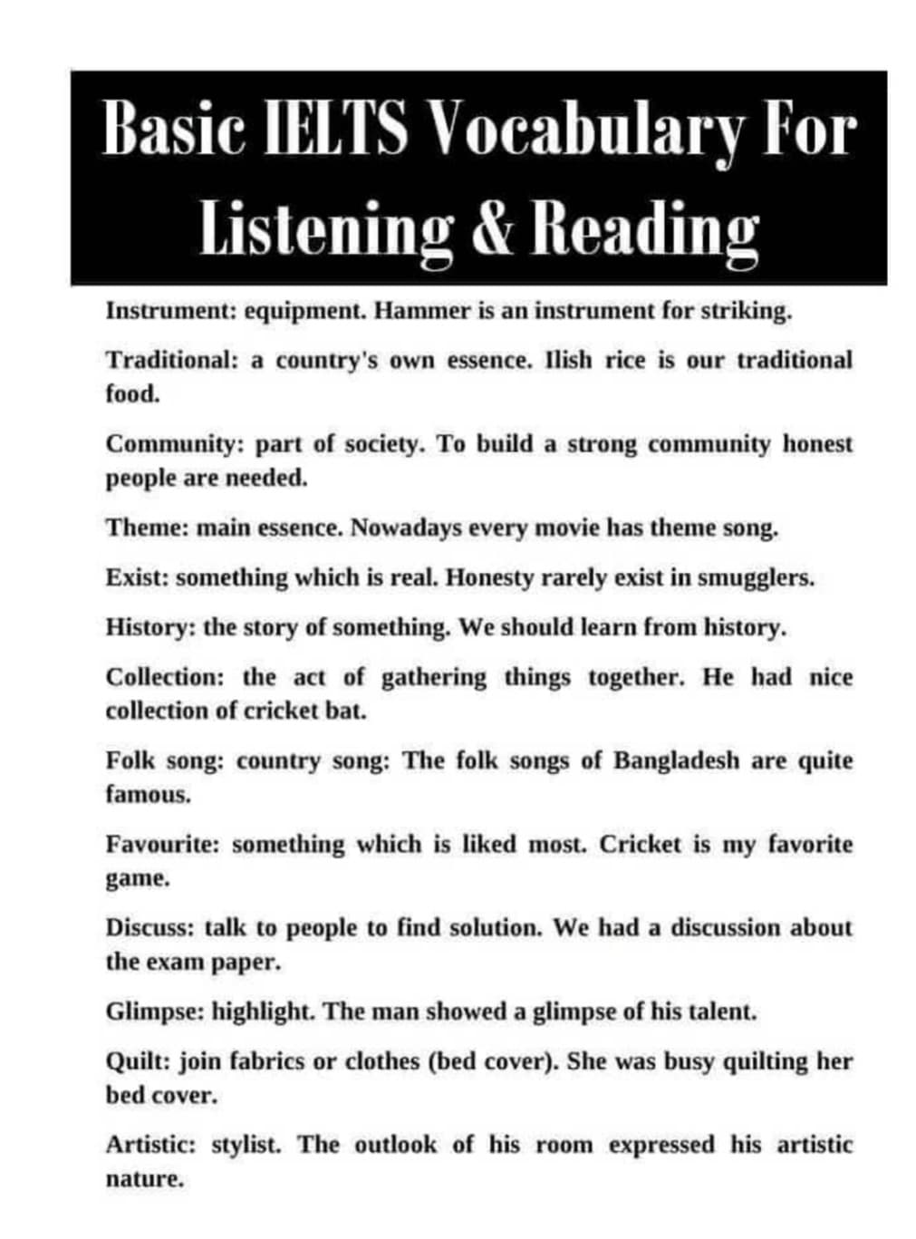 IELTS-Vocabulary-For-Listening-Reading — واژگان آیلتس برای لیسنینگ و ریدینگ