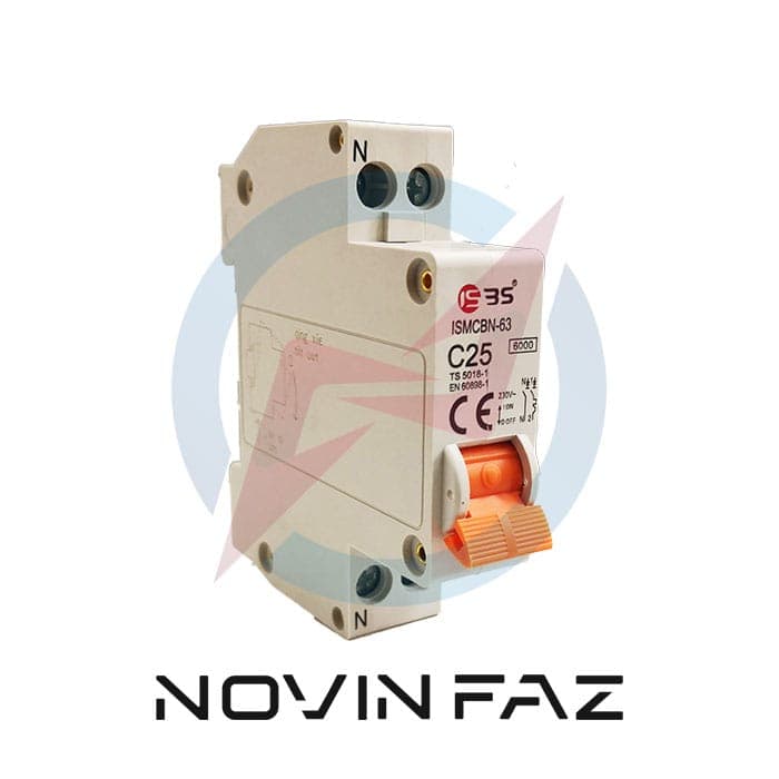 مینیاتوری تک پل+نول C-25A-6kA ISBS