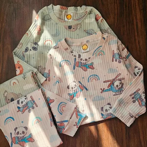 ست راحتی ریلی بچه گانه طرح حیوانات کد 2884