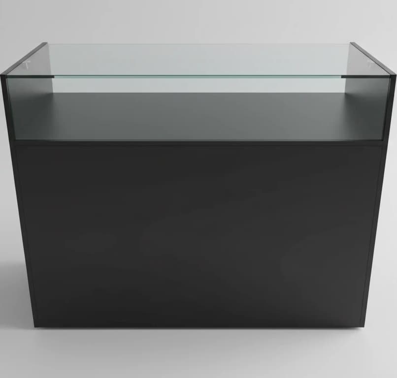 میز ویترین پیشخوان mdf کشو دار رنگ سفید
