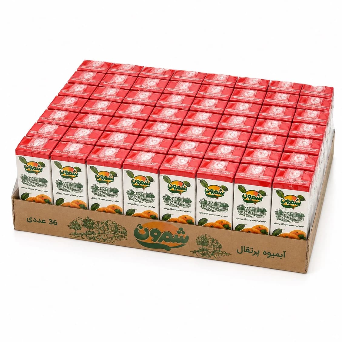 آبمیوه پرتقال شمرون – 200 میلی لیتر بسته 36 عددی