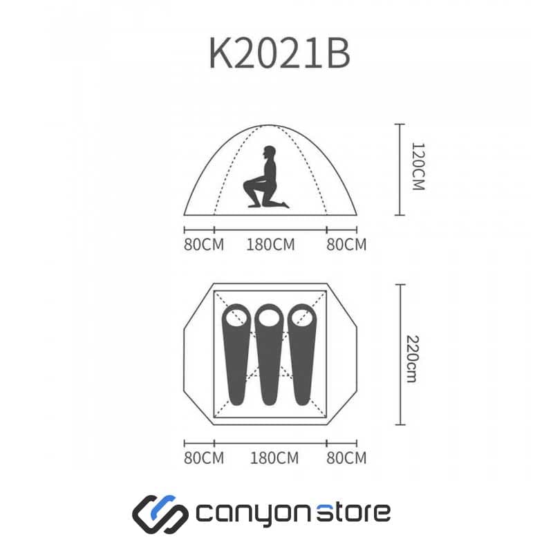 چادر سه نفره کله گاوی پکینیو – Pekynew Tent K-2021B — تصویر ۲