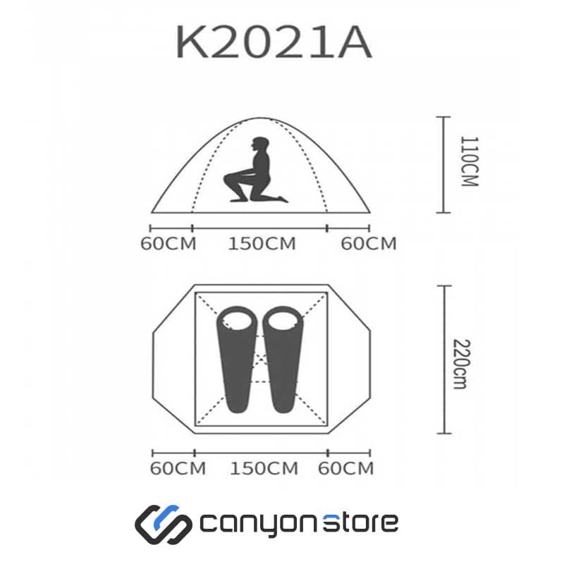 چادر دو نفره کله گاوی پکینیو – Pekynew Tent K-2021Aقرمز — تصویر ۴