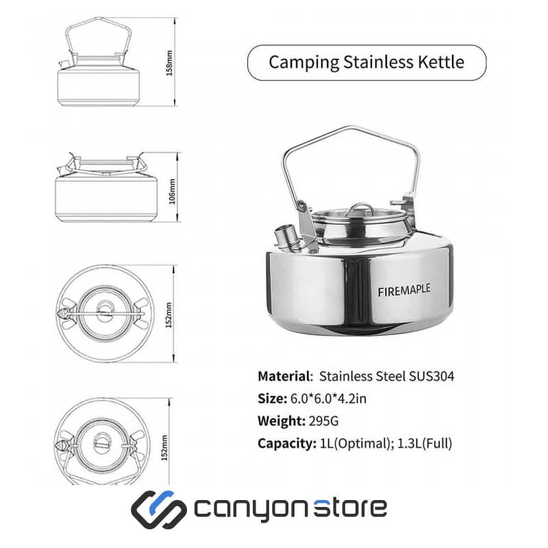 کتری استیل فایرمپل 1 لیتری – Fire-Maple Antarcti Kettle — تصویر ۳