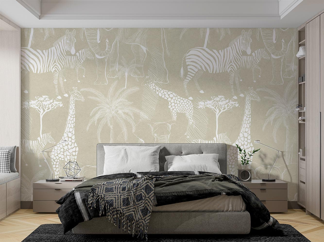 کاغذ دیواری حیوانات جنگل W10184400