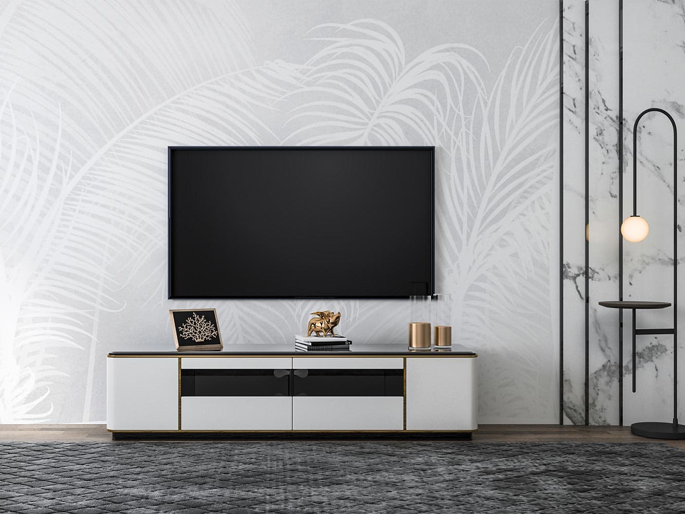 کاغذ دیواری مینیمال طرح برگ W10182900 — تصویر ۳