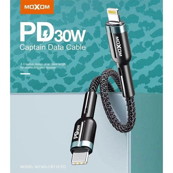 کابل تبدیل USB-C به لایتنینگ MOXOM مدل MX-CB116