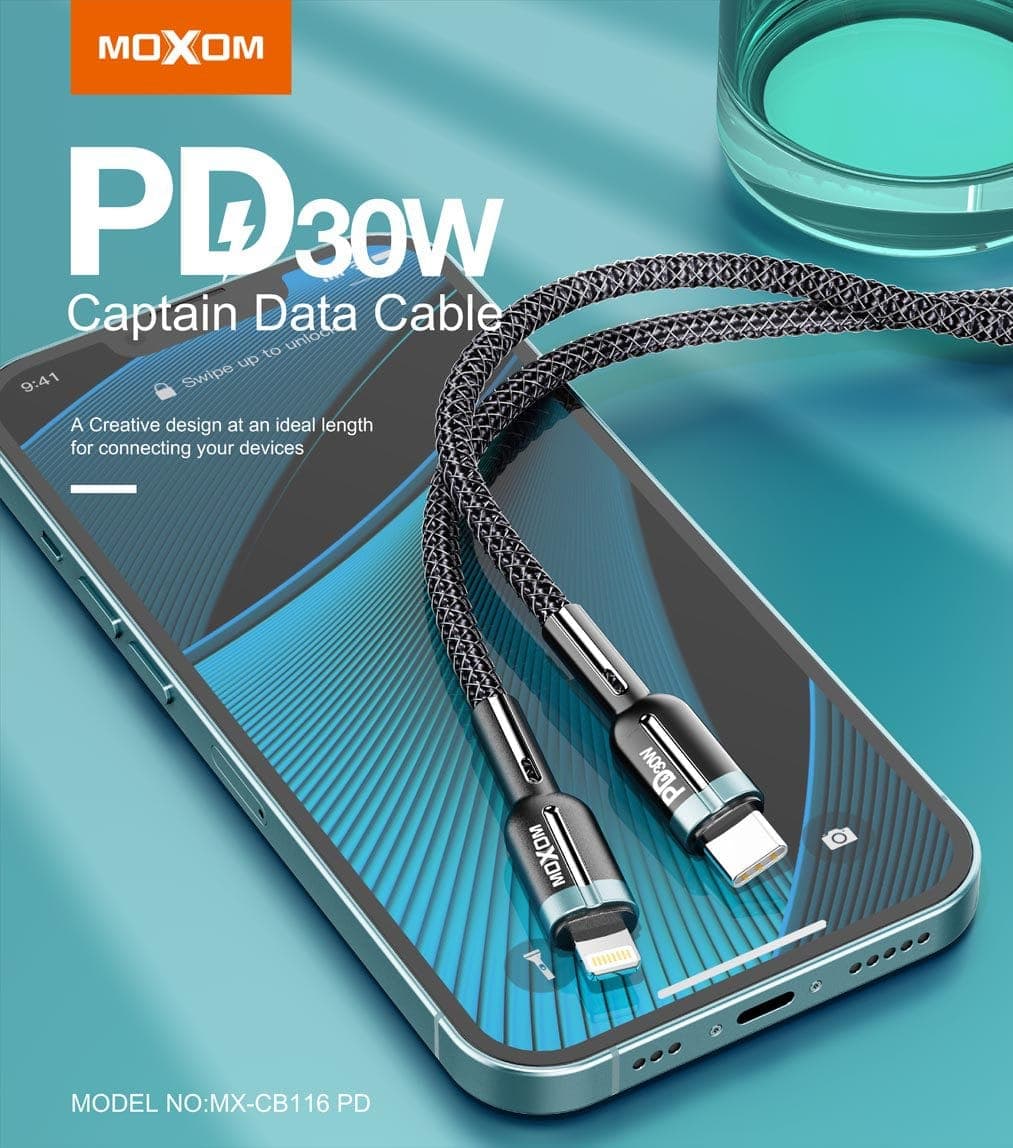 کابل تبدیل USB-C به لایتنینگ MOXOM مدل MX-CB116 — تصویر ۳