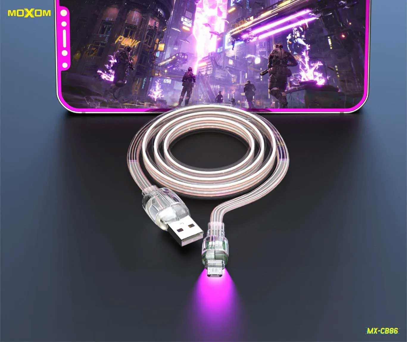 کابل شارژ اندرویدی میکرو MOXOM مدل MX-CB86 MICRO