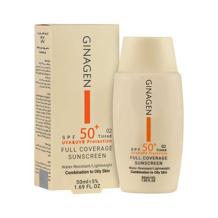 کرم ضد آفتاب رنگی ژیناژن SPF ۵۰ مناسب پوست‌های چرب – ۵۰ میل