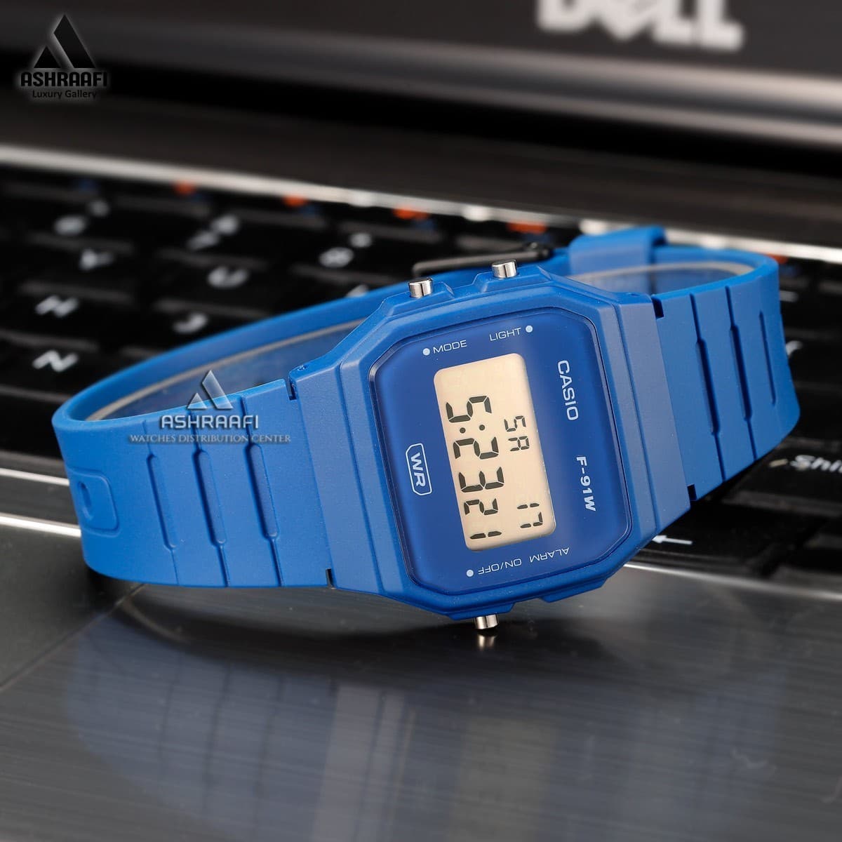 ساعت کاسیو دیجیتالی آبی Casio F-91WB-2A1 — تصویر ۳