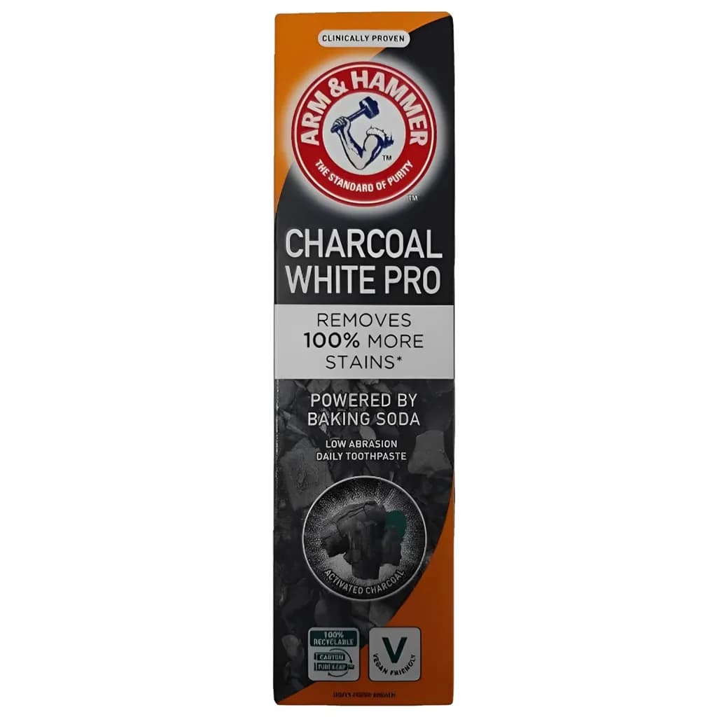 خمیردندان زغالی سفیدکننده آرم اند همر CHARCOAL WHITE PRO ARM AND HAMMER CHARCOAL WHITE PRO TOOTHPASTE