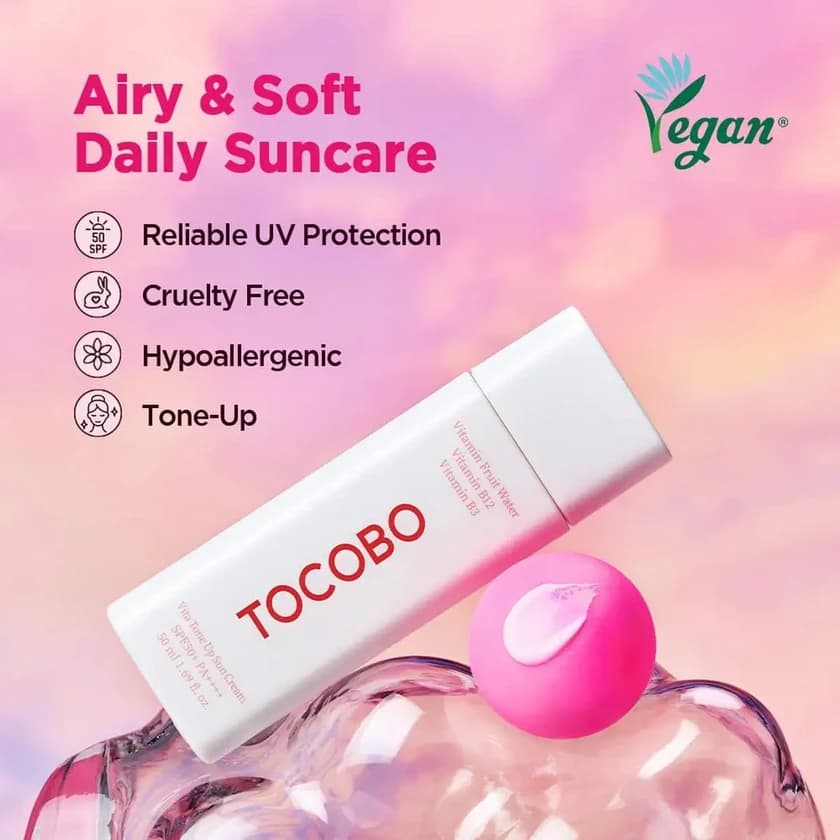 ضدآفتاب ویتامینه تون آپ توکوبو TOCOBO Vita Tone Up Sun Cream 50 ml — تصویر ۲
