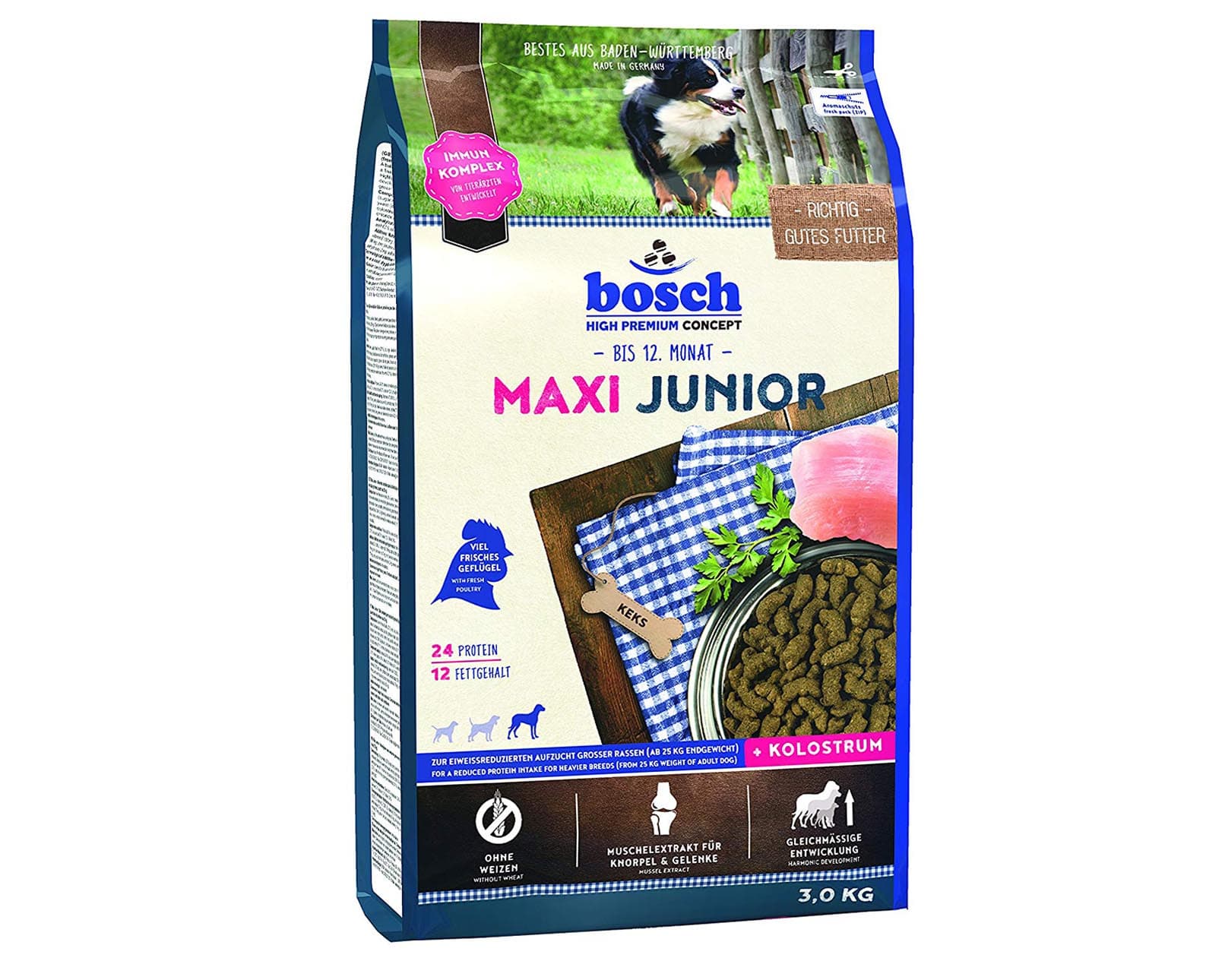 غذای خشک سگ بوش مدل Maxi Junior طعم مرغ وزن ۳ کیلوگرم
