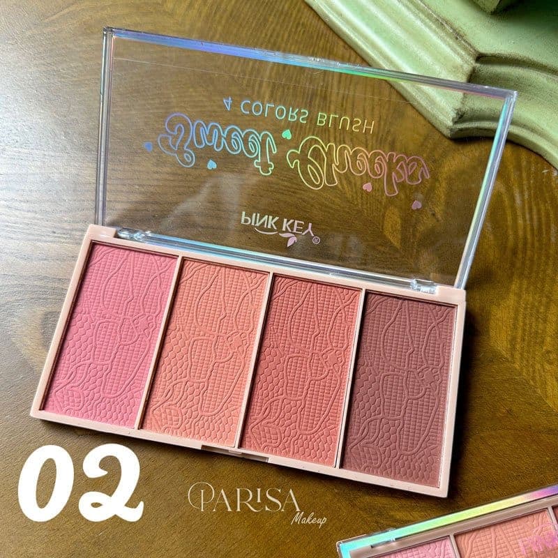 پالت رژگونه 4 رنگ Pink Key مدل Sweet Cheeks(7705) — تصویر ۳