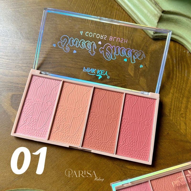 پالت رژگونه 4 رنگ Pink Key مدل Sweet Cheeks(7705) — تصویر ۲