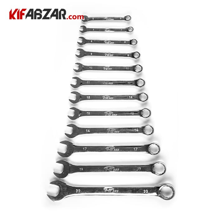 ست آچار یکسر تخت یکسر رینگی 12 عددی اچ تی 252