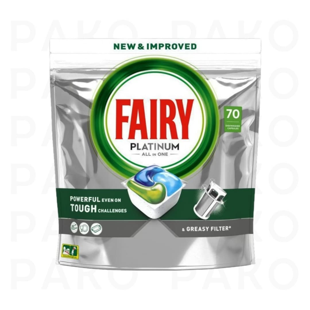 قرص ماشین ظرفشویی Fairy سری Platinum همه کاره بسته 70 عددی — تصویر ۵