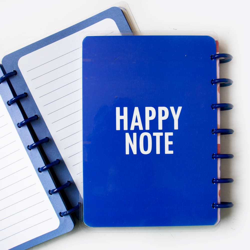 دفتر دکمه ای آبی HAPPY NOTE آبرنگ (ABRANG)