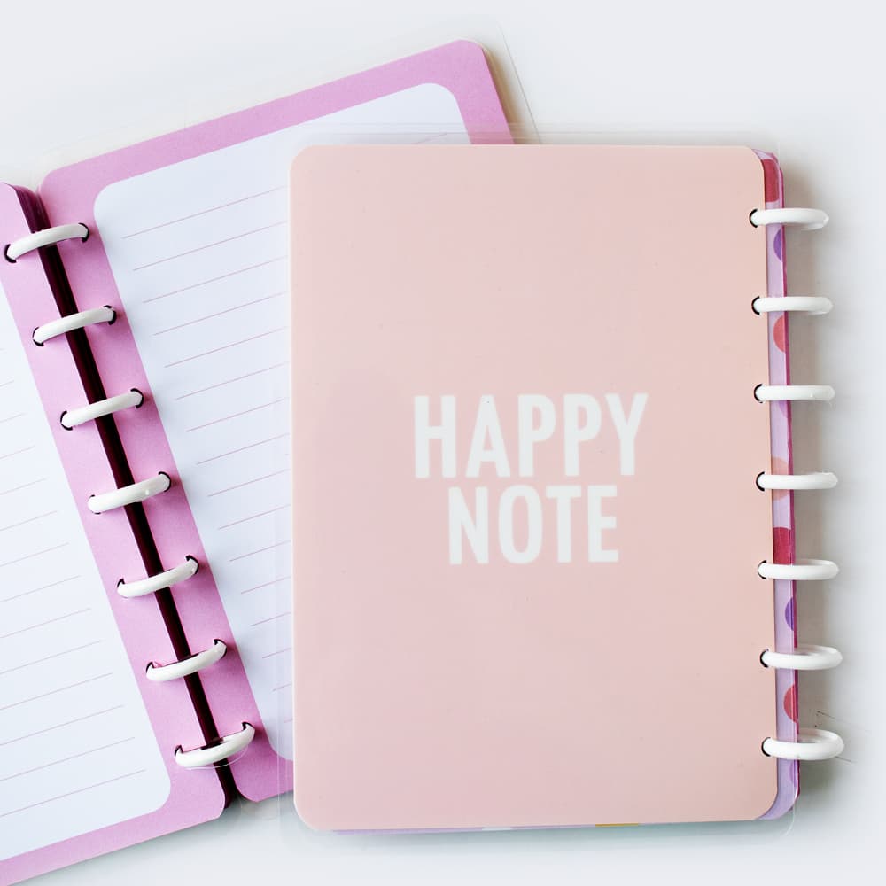 دفتر دکمه ای صورتی HAPPY NOTE آبرنگ (ABRANG)