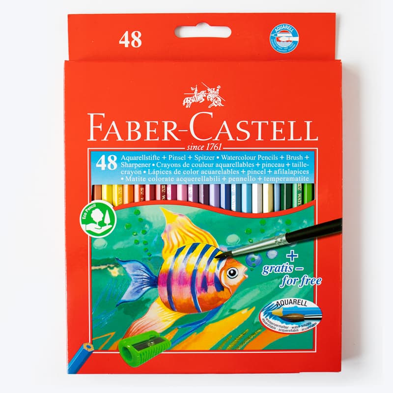 مداد رنگی 48 رنگ فابرکاستل ماهی آبرنگی (FABER CASTELL)
