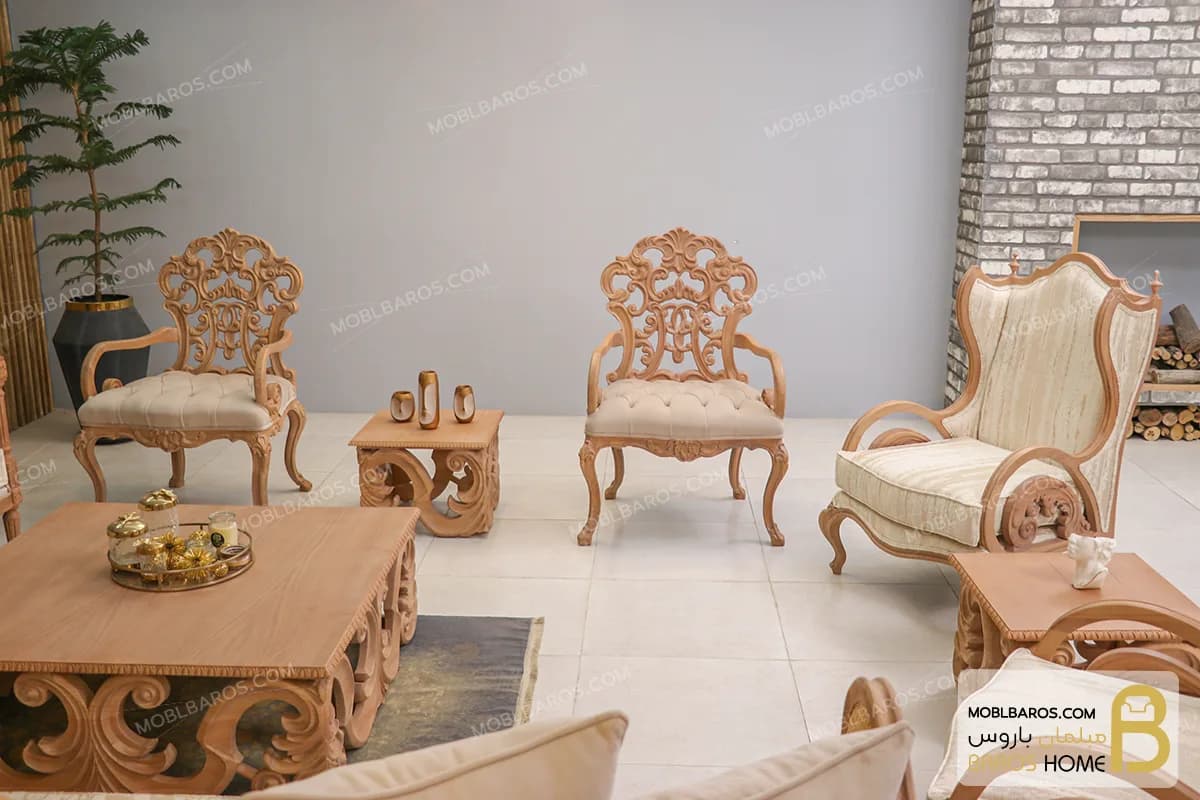 مبلمان کلاسیک و سلطنتی ۱۰ نفره کینگ و کویین — تصویر ۳