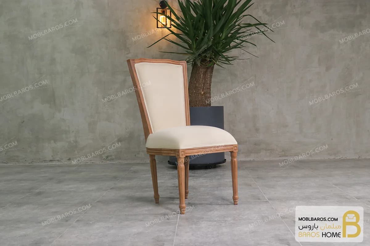 میز ناهارخوری چوبی کلاسیک نیلای با صندلی کارن — تصویر ۵