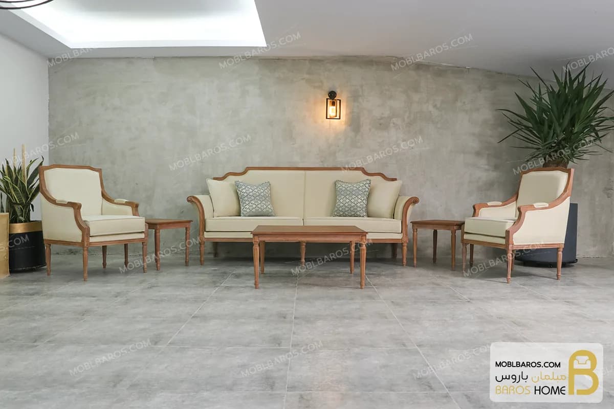 ست مبلمان کلاسیک چوبی و مدرن مدل کارن کد ۳