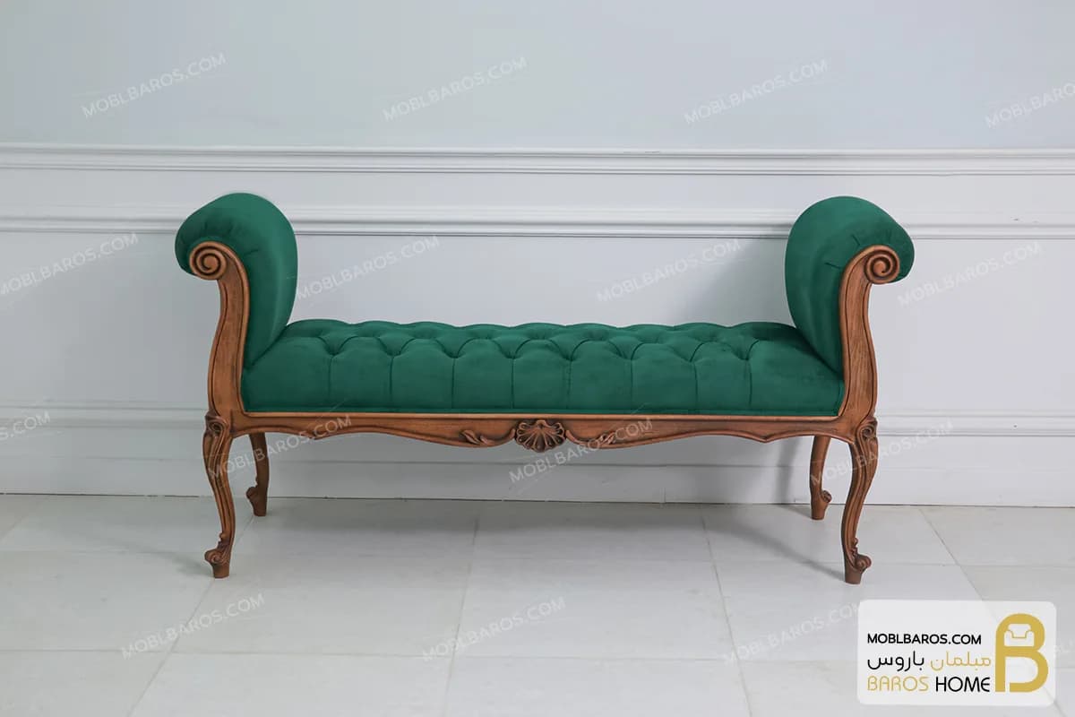 صندلی بنچ چوبی کلاسیک جدید زمرد