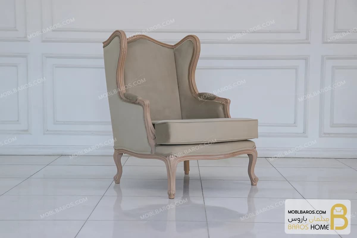 مبل نئوکلاسیک و مدرن گندم با مبل تک کویین کد ۲ — تصویر ۷