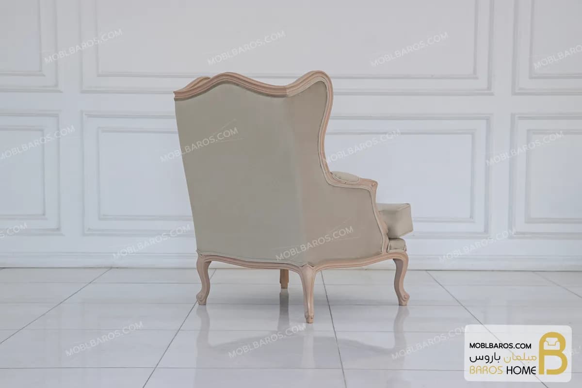 مبل نئوکلاسیک و مدرن گندم با مبل تک کویین کد ۲ — تصویر ۵