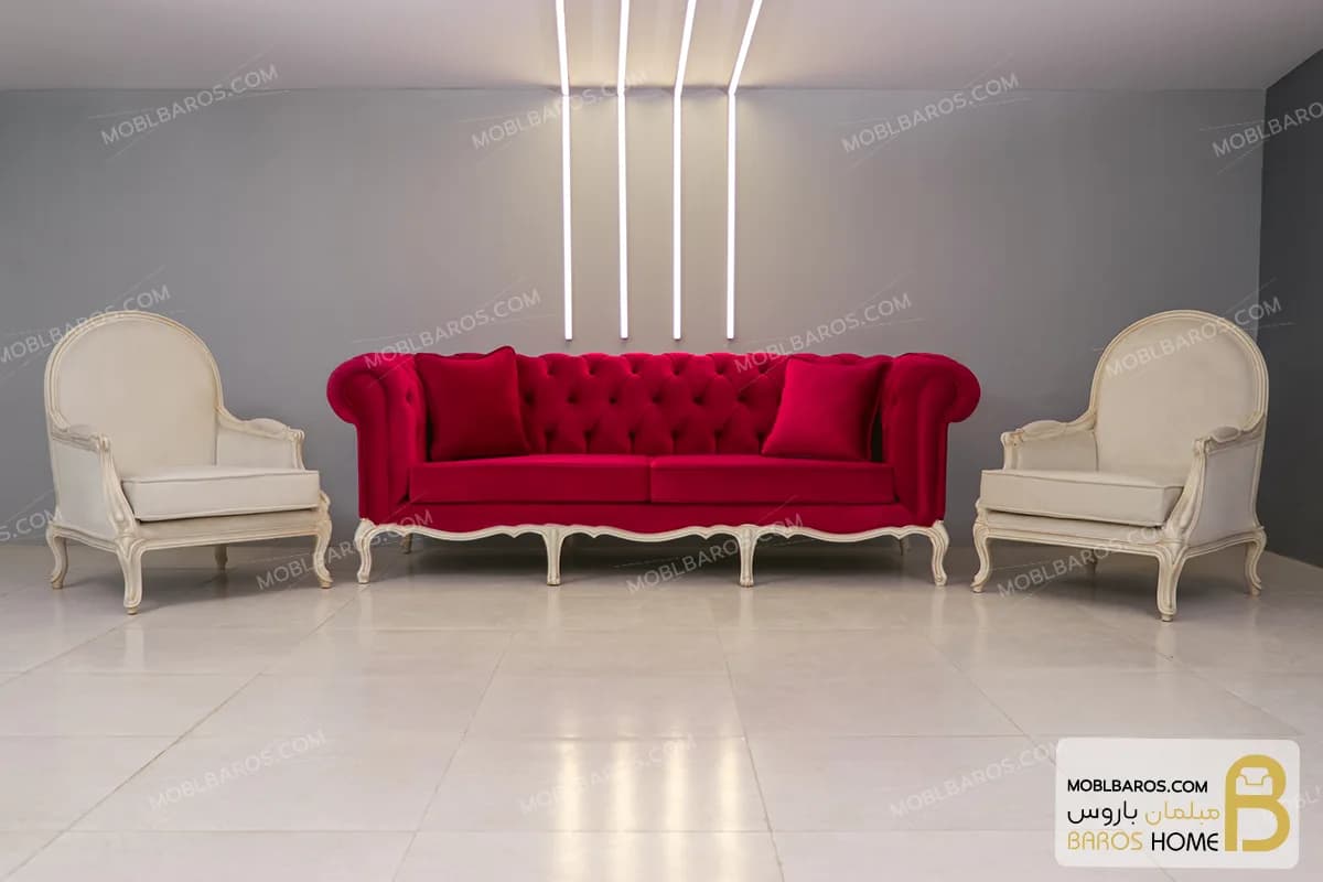 ست مبلمان کلاسیک ترکیبی مدل راشل پلاس و چستر کد ۵ — تصویر ۸