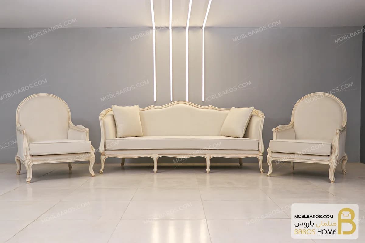 ست مبلمان کلاسیک ترکیبی مدل راشل پلاس و چستر کد ۵ — تصویر ۶