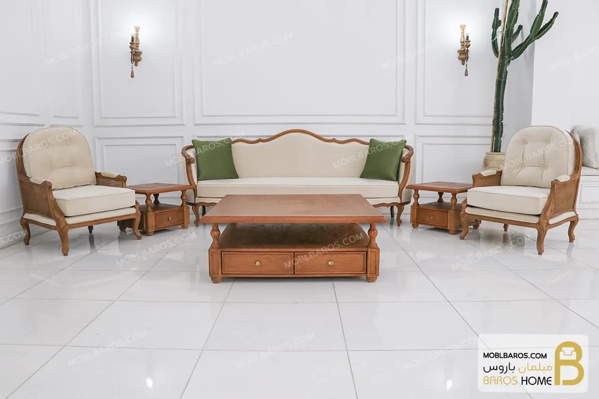 مبلمان نئوکلاسیک جدید جورجیا و مبل تک‌نفره روما و کویین — تصویر ۵