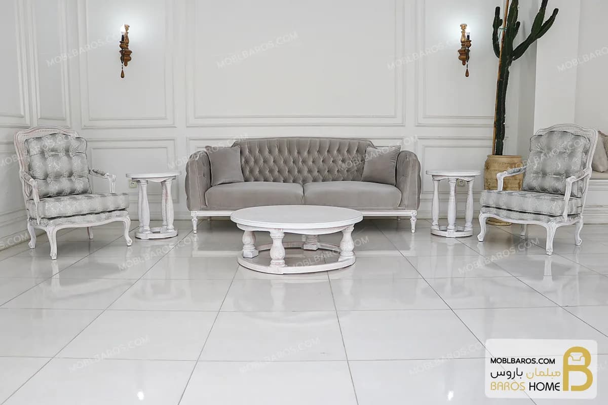 مبلمان نئوکلاسیک کاریزما با مبل تکنفره فرانسوی کد ۲