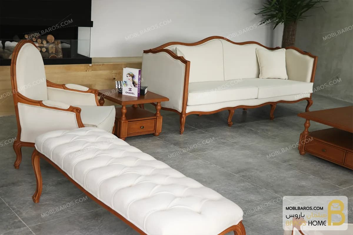 ست مبلمان ترکیبی گندم و چستر لمسه کد ۴ — تصویر ۵