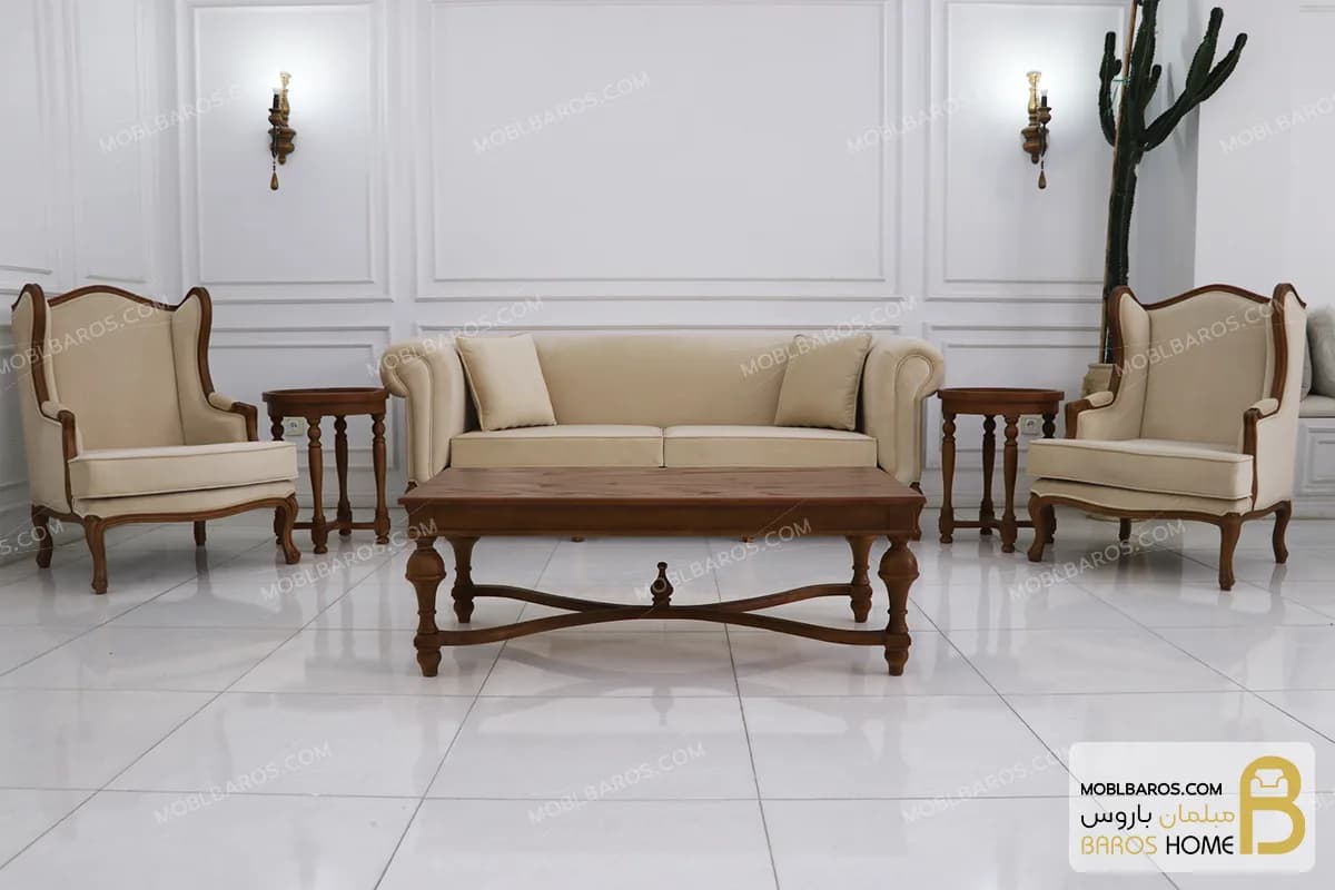 ست مبلمان کلاسیک ترکیبی راشل پلاس و چستر و کویین