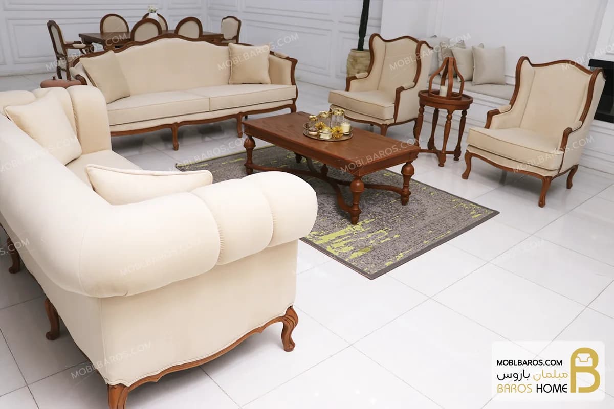 ست مبلمان کلاسیک ترکیبی راشل پلاس و چستر و کویین — تصویر ۳