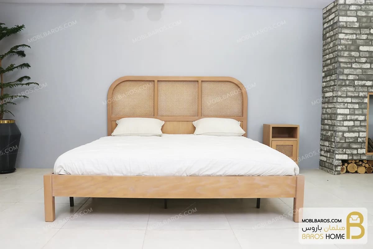 سرویس خواب دو نفره چوبی مینیمال کارمن — تصویر ۴